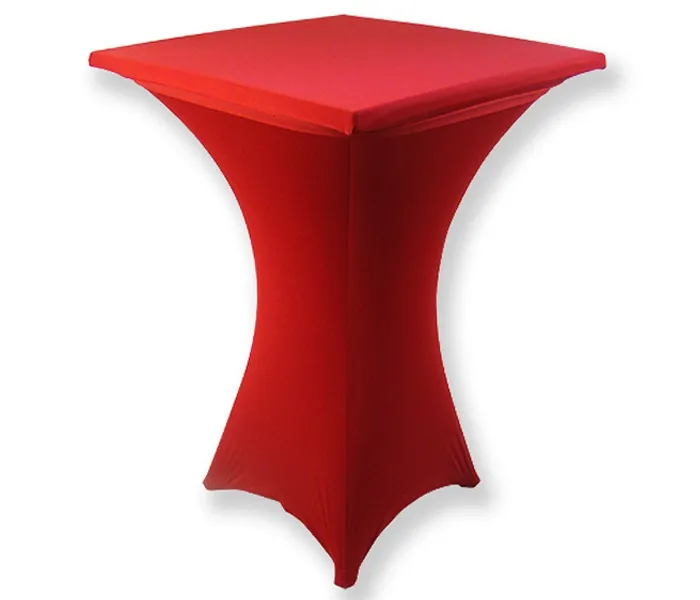 Statafelrok stretch 80x80cm rood met tophoes