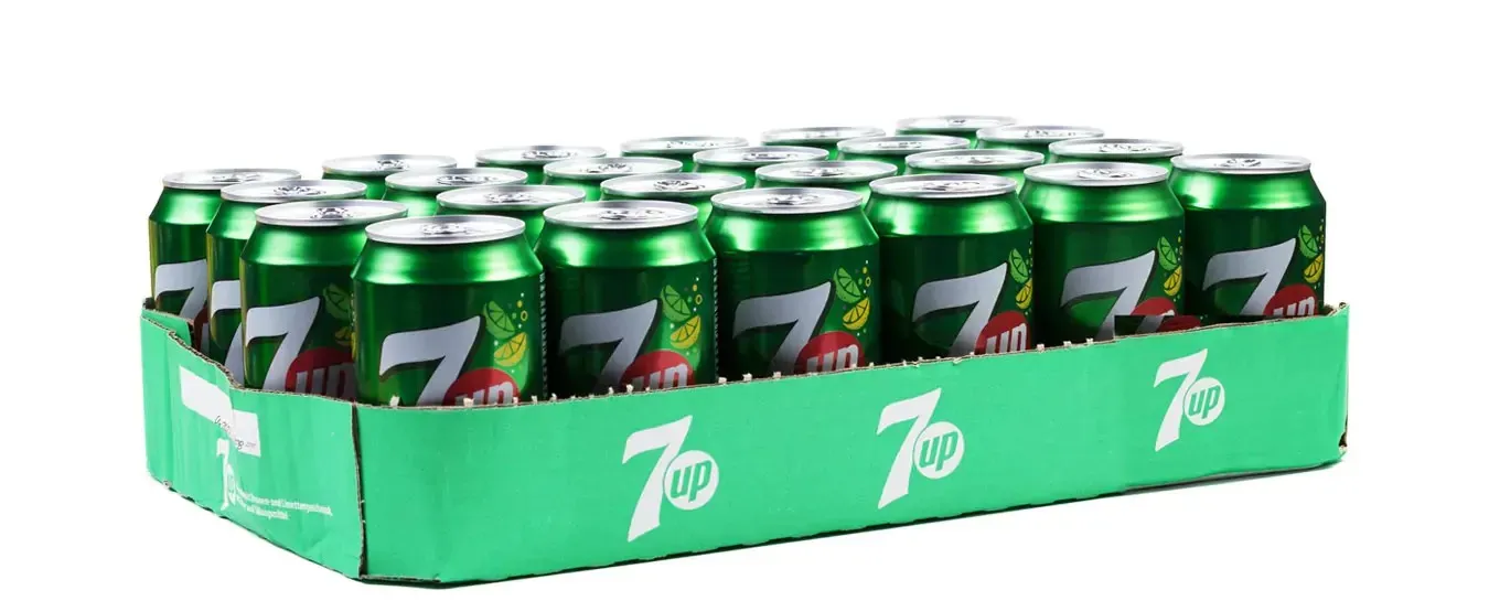 Tray blikjes 7 up