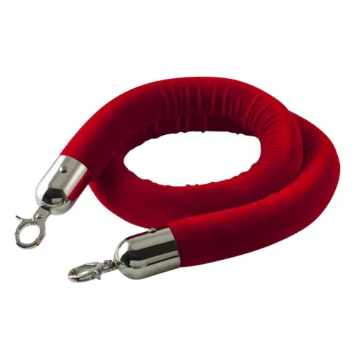 Afzetkoord rood met chromen kop