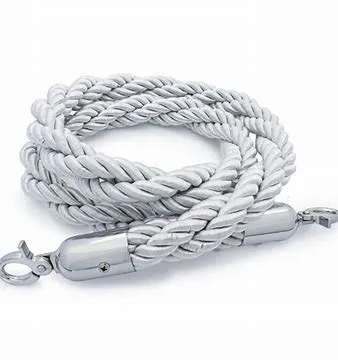 Afzetkoord wit met chromen kop