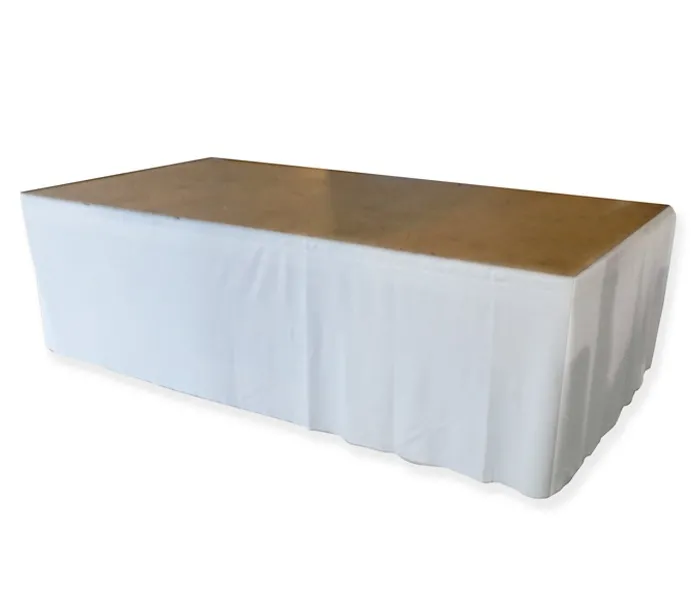 Podiumrok wit zonder plooi L610cm - H60cm