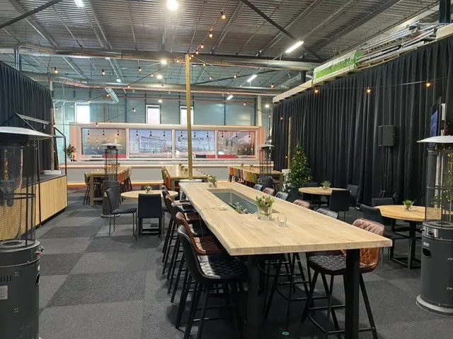 Statafel industrieel 4m met ijsbak | excl. ijs