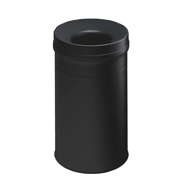 Metalen afvalbak zwart
