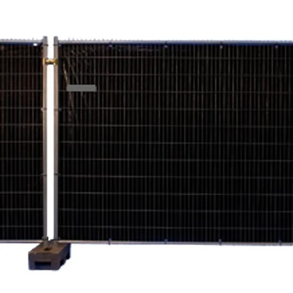 Bouwhek met zwart brandvertragend zeil