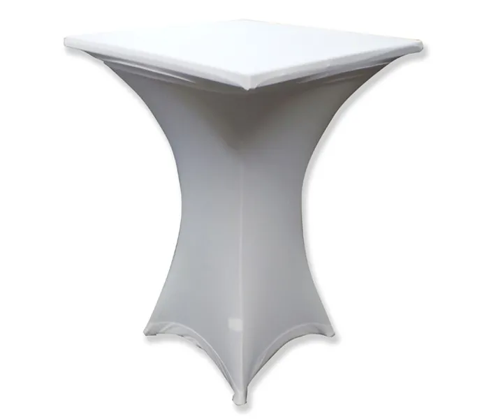 Statafelrok stretch 80x80cm wit met tophoes