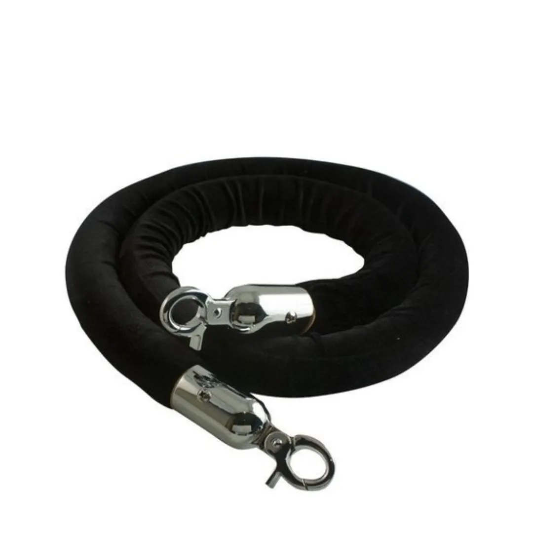 Afzetkoord zwart met chromen kop