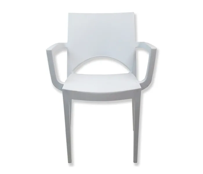 Stoel trendy wit met armleuning