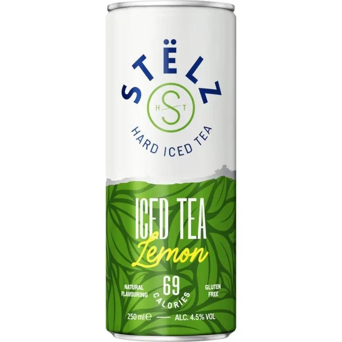 Stelz hard iced tea limon blik 12x25cl