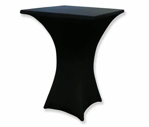 Statafelrok stretch 80x80cm zwart met tophoes