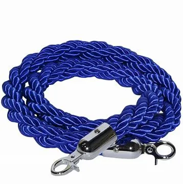 Afzetkoord blauw met chromen kop