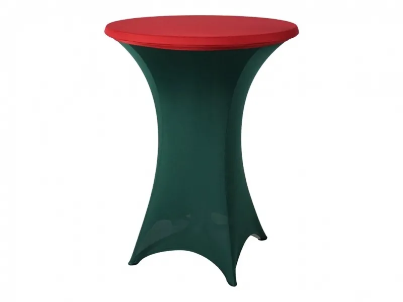 Statafelrok stretch kerstgroen met rode tophoes