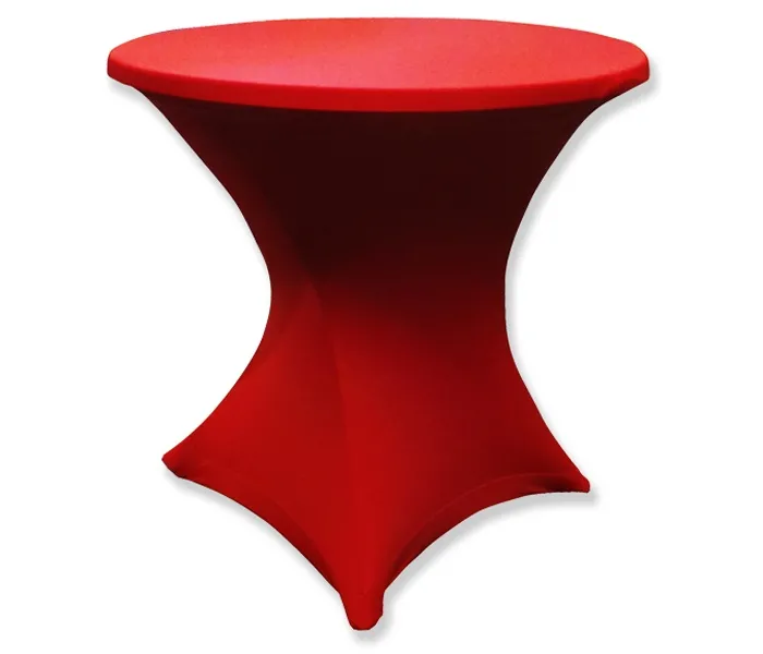 Tafelrok stretch rond 80cm rood met tophoes